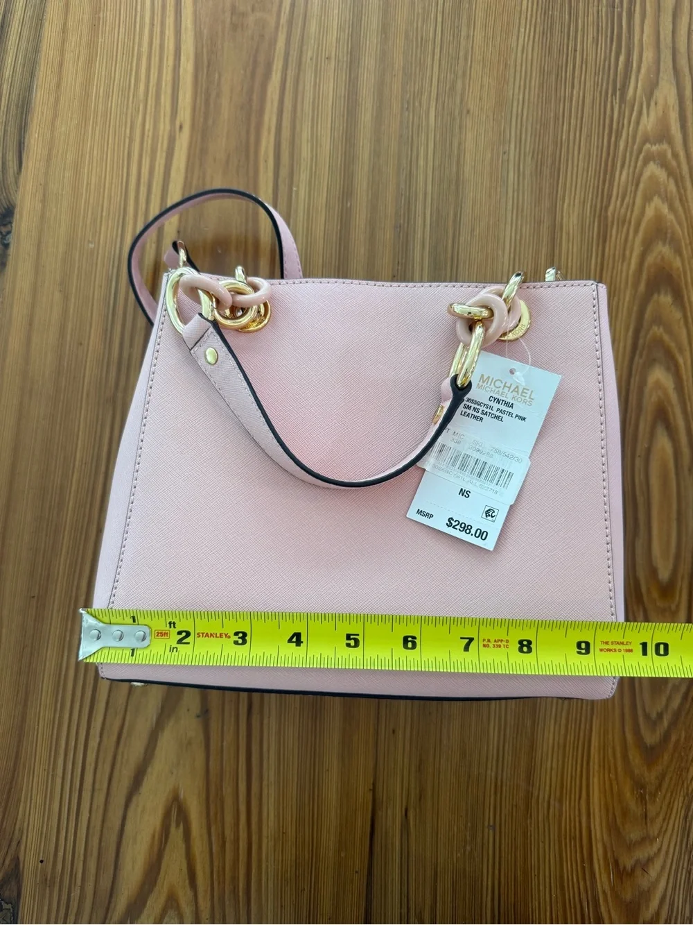 Michael Kors Blush Pink Saffiano Leather Satchel with Gold Hardware